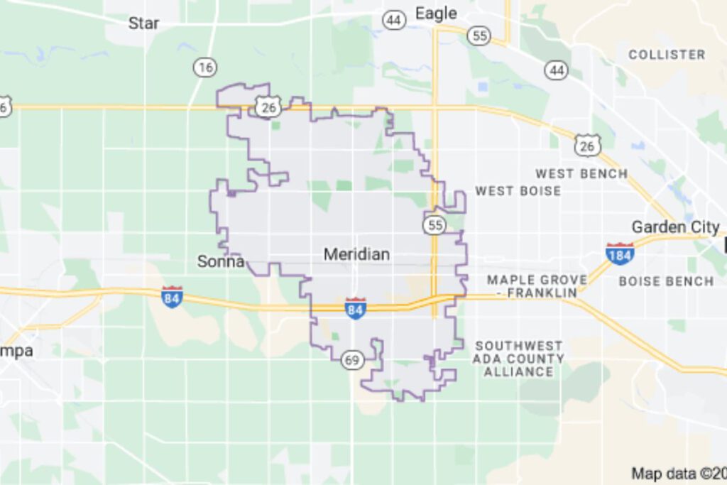 Map of Meridian Idaho Dumpster Rental Meridian ID